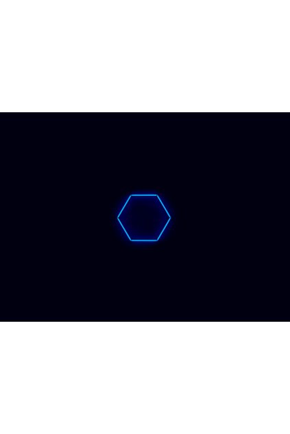 Kompletní LED hexagonové svítidlo modré, rozměr: 1 element 97 x 84 cm