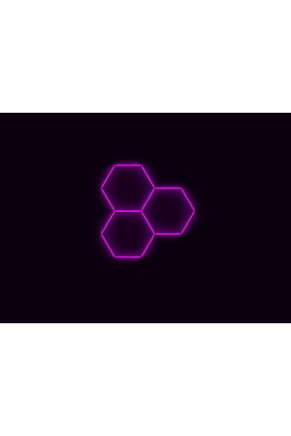 Kompletní LED hexagonové svítidlo růžové, rozměr: 3 elementy 168 x 166 cm