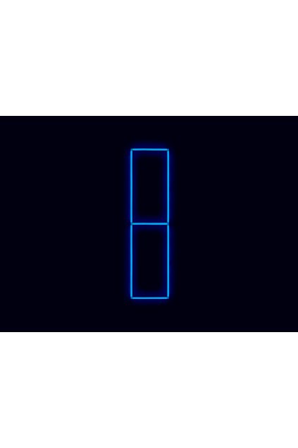Kompletní LED čtyřhranné svítidlo modré, rozměr 2 elementy 44 x 234 cm