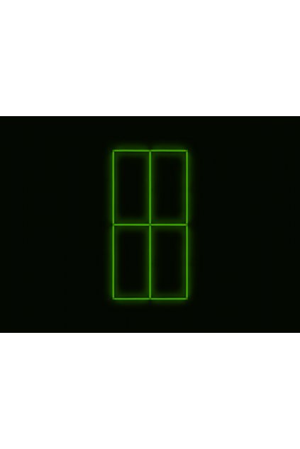 Kompletní LED čtyřhranné svítidlo zelené, rozměr: 4 elementy 88 x 234 cm