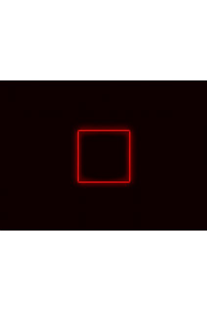 Kompletní LED čtyřhranné svítidlo červené, rozměr 1 element 117 x 117 cm
