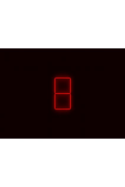 Kompletní LED čtyřhranné svítidlo červené, rozměr 2 elementy 44 x 88 cm