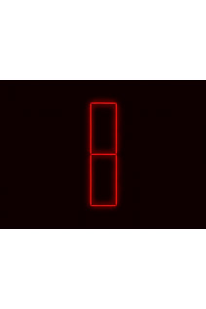 Kompletní LED čtyřhranné svítidlo červené, rozměr 2 elementy 44 x 234 cm