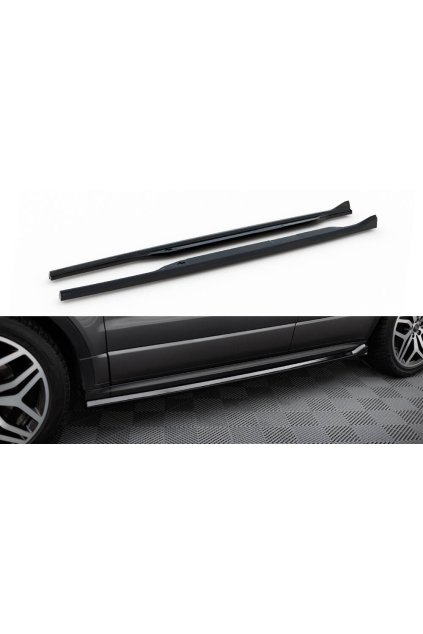 Maxton Design difuzory pod boční prahy pro Land rover Range Rover Evoque Mk1 Facelift, černý lesklý plast ABS