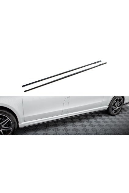 Maxton Design difuzory pod boční prahy pro Mercedes třída V W447F, černý lesklý plast ABS, AMG-line Extra Long