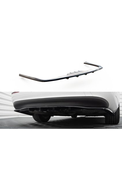 Maxton Design středový spoiler pod zadní nárazník s žebrováním pro Mercedes třída E W213/Standard, černý lesklý plast ABS