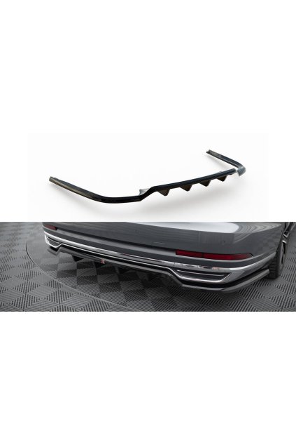 Maxton Design středový spoiler pod zadní nárazník s žebrováním pro Audi A8 D5, černý lesklý plast ABS