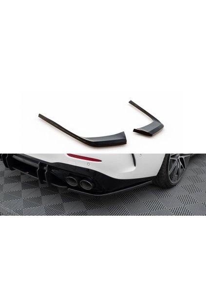 Maxton Design boční difuzory pod zadní nárazník pro Mercedes třída C W206 43 AMG, W206 AMG-Line, černý lesklý plast ABS