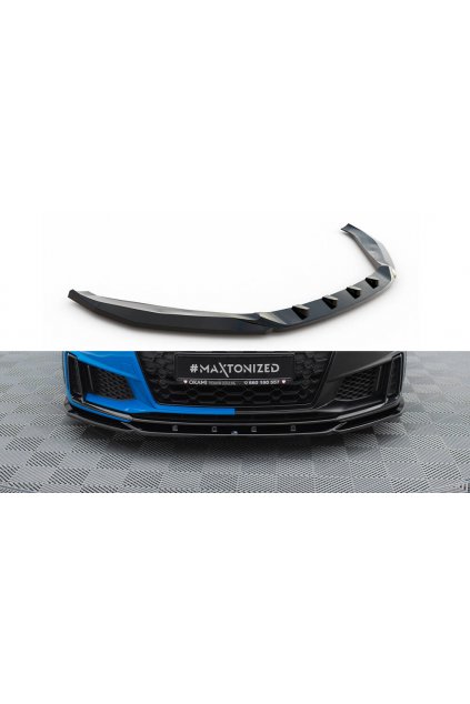 Maxton Design spoiler pod přední nárazník ver.2 pro Audi TT S 8S Facelift, černý lesklý plast ABS