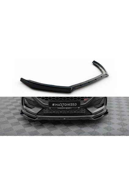 Maxton Design spoiler pod přední nárazník ver.4 pro Ford Fiesta ST Mk8 Facelift, černý lesklý plast ABS