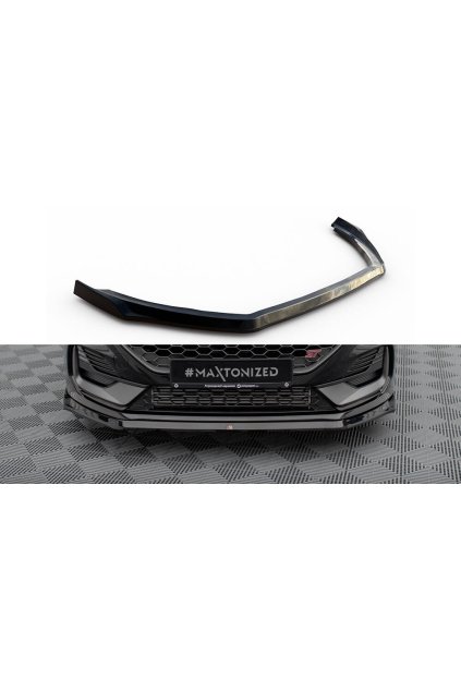Maxton Design spoiler pod přední nárazník ver.3 pro Ford Fiesta ST Mk8 Facelift, černý lesklý plast ABS