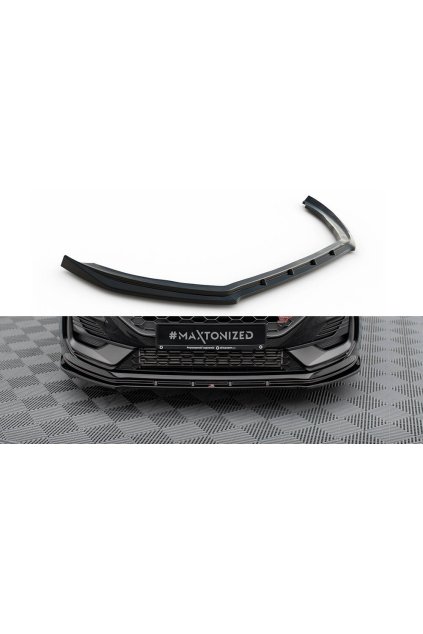 Maxton Design spoiler pod přední nárazník ver.2 pro Ford Fiesta ST Mk8 Facelift, černý lesklý plast ABS
