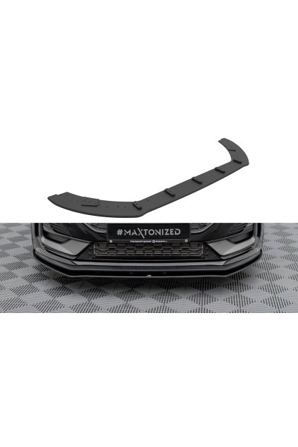 Maxton Design "Street Pro" spoiler pod přední nárazník pro Ford Fiesta ST Mk8 Facelift, plast ABS bez povrchové úpravy, s červenou linkou