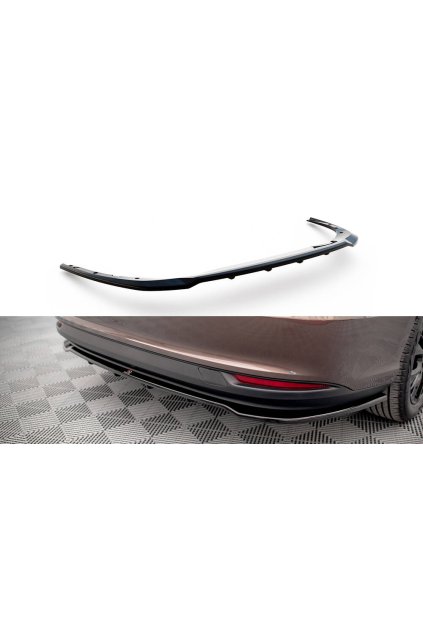 Maxton Design středový spoiler pod zadní nárazník s žebrováním pro Fiat Tipo S Mk1 Sedan, černý lesklý plast ABS