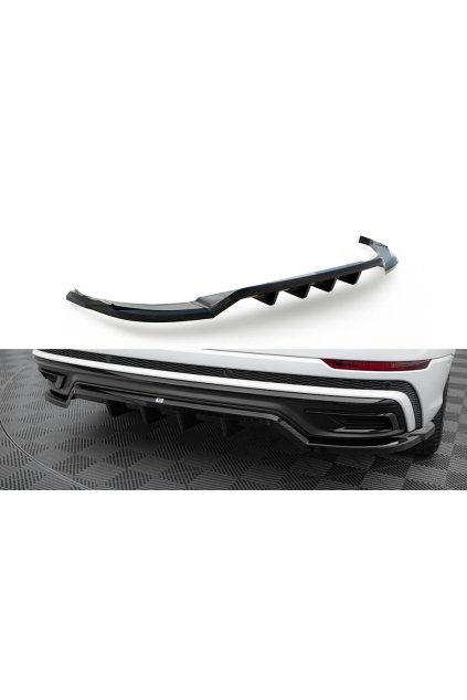 Maxton Design středový spoiler pod zadní nárazník s žebrováním pro Audi Q8 Mk 1, černý lesklý plast ABS, S-Line