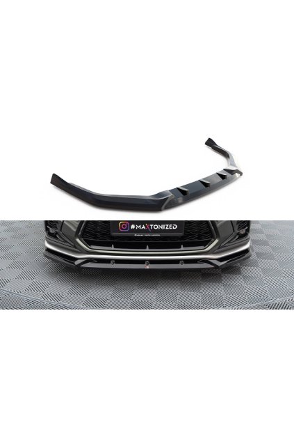 Maxton Design spoiler pod přední nárazník ver.2 pro Lexus NX Mk2 F-Sport, černý lesklý plast ABS