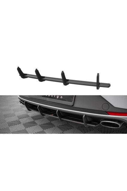 Maxton Design "Street Pro" difuzor zadního nárazníku pro Seat Leon Cupra Mk3, plast ABS bez povrchové úpravy, s černou a červenou linkou, Sportstourer