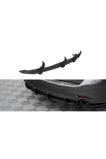 Maxton Design "Street Pro" difuzor zadního nárazníku pro Mazda 6 Mk3 FL, plast ABS bez povrchové úpravy, s červenou linkou