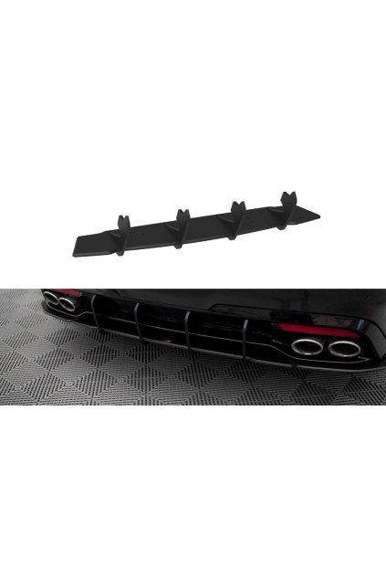 Maxton Design "Street Pro" difuzor zadního nárazníku v.1 pro Kia Stinger GT-Line, plast ABS bez povrchové úpravy, s červenou linkou