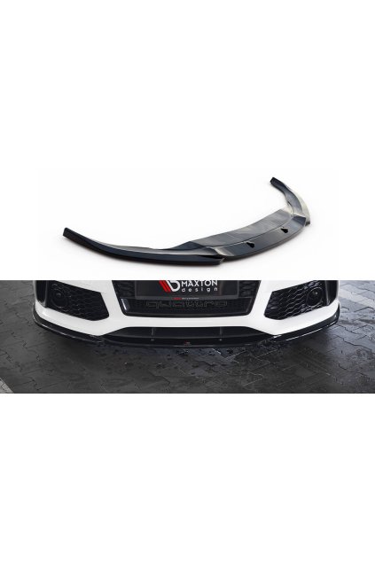 Maxton Design spoiler pod přední nárazník ver.4 pro Audi RS7 C7 FL, černý lesklý plast ABS