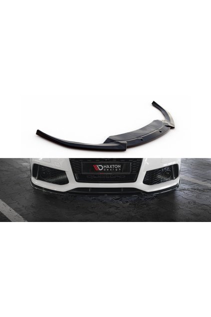 Maxton Design spoiler pod přední nárazník ver.3 pro Audi RS7 C7 FL, černý lesklý plast ABS