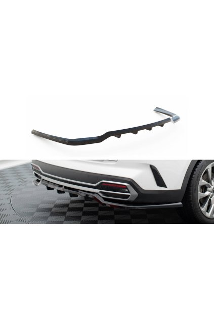 Maxton Design středový spoiler pod zadní nárazník s žebrováním pro Kia Sorento Mk4, černý lesklý plast ABS