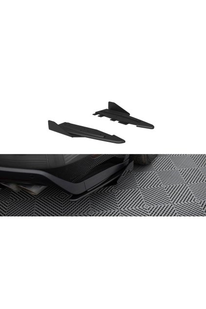 Maxton Design "Street Pro" boční difuzory pod zadní nárazník s křidélky pro Ford Mustang Mk6 GT, plast ABS bez povrchové úpravy