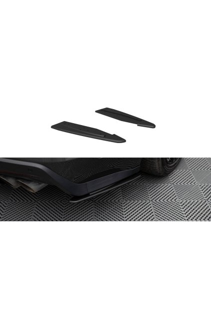 Maxton Design "Street Pro" boční difuzory pod zadní nárazník pro Ford Mustang Mk6 GT, plast ABS bez povrchové úpravy, s červenou linkou
