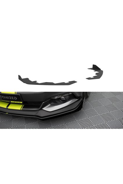 Maxton Design rohové spoilery pod přední nárazník pro Ford Mustang Mk6 GT, plast ABS bez povrchové úpravy