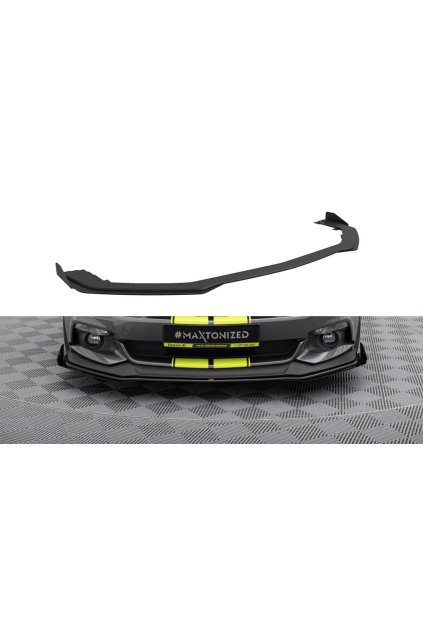 Maxton Design "Street Pro" spoiler pod přední nárazník s křidélky pro Ford Mustang Mk6 GT, plast ABS bez povrchové úpravy, s červenou linkou