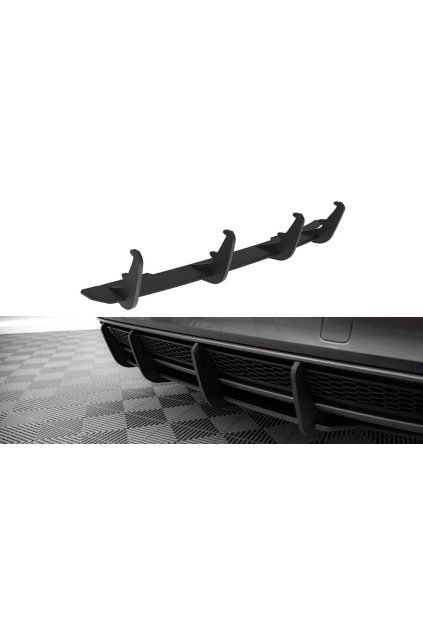 Maxton Design "Street Pro" difuzor zadního nárazníku pro Audi A4 B8 FL, plast ABS bez povrchové úpravy, s černou a červenou linkou, S-Line