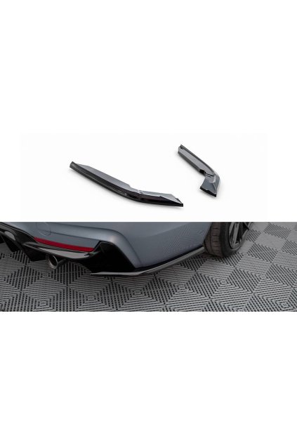 Maxton Design boční difuzory pod zadní nárazník ver.4 pro BMW řada 4 F32, černý lesklý plast ABS, M-Pack