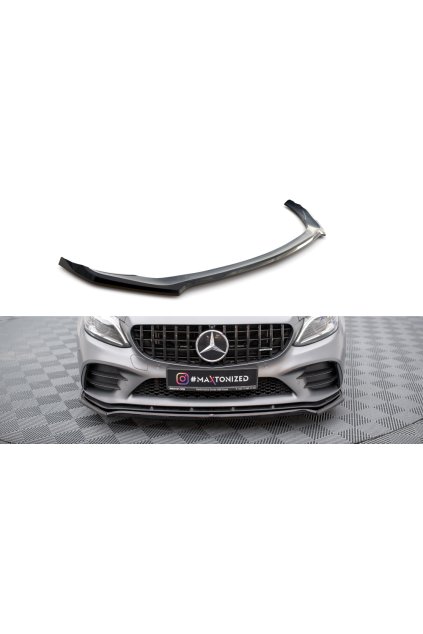 Maxton Design spoiler pod přední nárazník pro Mercedes třída C W205 Facelift/43 AMG/Coupe, W205 Facelift/43 AMG/Sedan, černý lesklý plast ABS