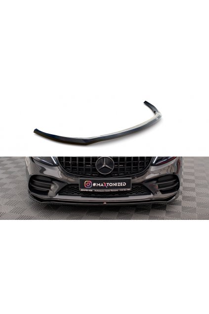 Maxton Design spoiler pod přední nárazník pro Mercedes třída C W205 Facelift/AMG-Line/Coupe, W205 Facelift/AMG-Line/Sedan, černý lesklý plast ABS