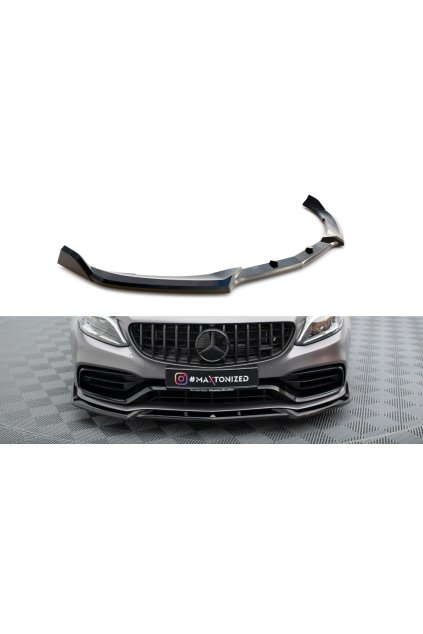 Maxton Design spoiler pod přední nárazník ver.2 pro Mercedes třída C W205 Facelift/63 AMG/Sedan/Estate, černý lesklý plast ABS
