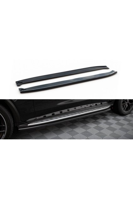 Maxton Design difuzory pod boční prahy pro Mercedes GLC Coupe/C253 Facelift /63 AMG, Coupe/C253/63 AMG, SUV/X253 /63 AMG, SUV/X253 Facelift /63 AMG, černý lesklý plast ABS