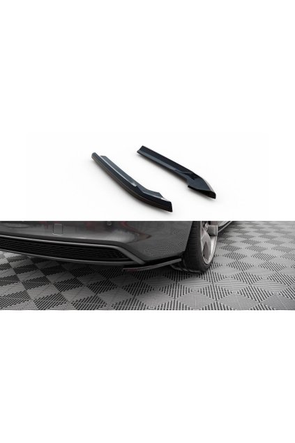 Maxton Design boční difuzory pod zadní nárazník ver.2 pro Audi A4 B8 FL, černý lesklý plast ABS, S-Line Avant