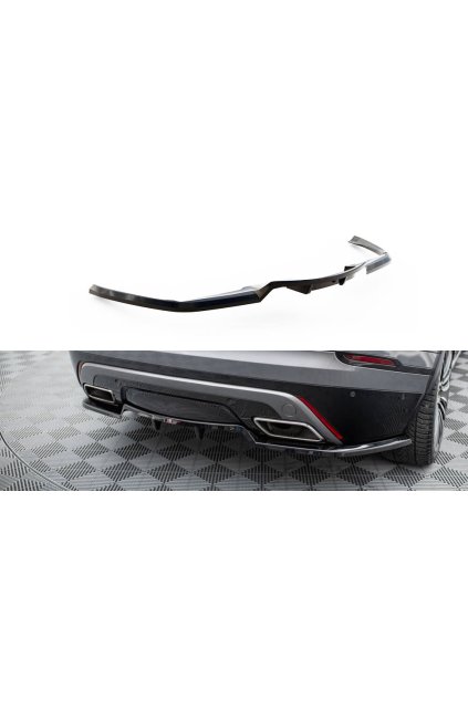 Maxton Design středový spoiler pod zadní nárazník s žebrováním pro Land rover Range Rover Velar Mk1 /R-Dynamic, černý lesklý plast ABS