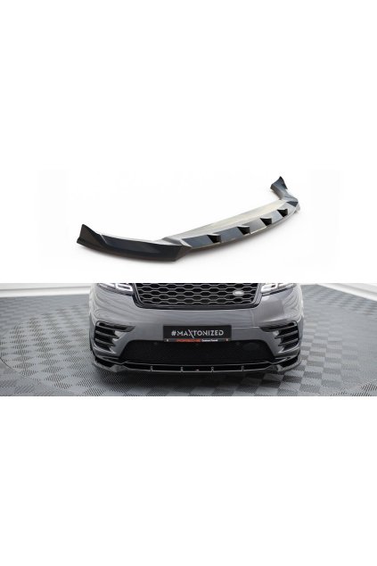 Maxton Design spoiler pod přední nárazník pro Land rover Range Rover Velar Mk1 /R-Dynamic, černý lesklý plast ABS