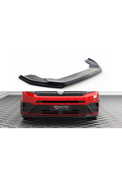 Maxton Design spoiler pod přední nárazník ver.2 pro Volkswagen Crafter Mk2, černý lesklý plast ABS