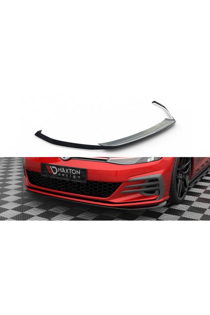 Maxton Design spoiler pod přední nárazník ver.4 pro Volkswagen Golf GTI Mk7 Facelift, černý lesklý plast ABS