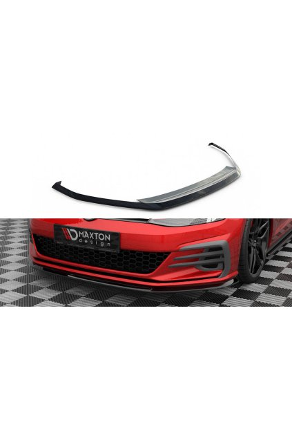 Maxton Design spoiler pod přední nárazník ver.3 pro Volkswagen Golf GTI Mk7 Facelift, černý lesklý plast ABS