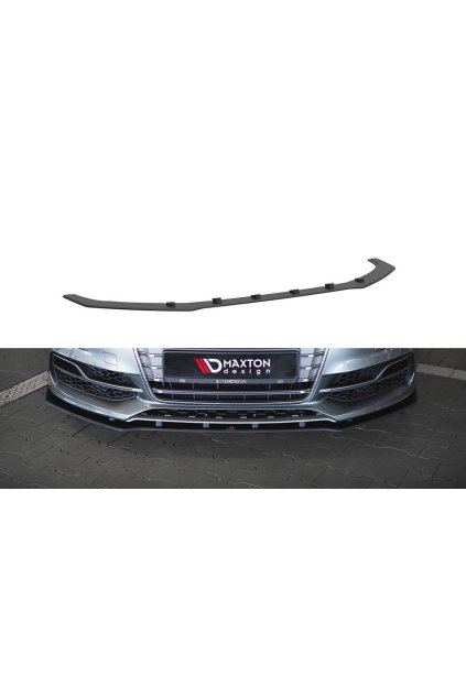 Maxton Design "Street Pro" spoiler pod přední nárazník pro Audi S3 8V, plast ABS bez povrchové úpravy, s červenou linkou, Sedan