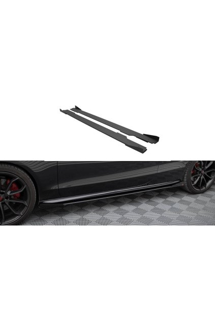 Maxton Design "Street Pro" difuzory pod boční prahy s křidélky pro Audi S5 8T, plast ABS bez povrchové úpravy, Coupe/Cabrio