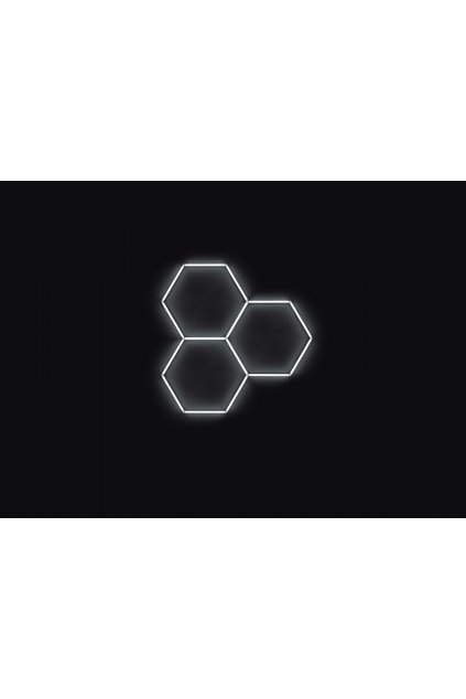 Kompletní LED hexagonové svítidlo bílé 6500 K, rozměr 3 elementy 168 x 166 cm