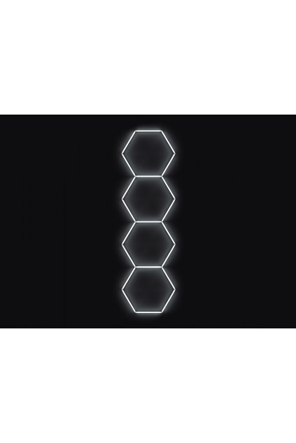 Kompletní LED hexagonové svítidlo bílé 6500 K, rozměr 4 elementy 97 x 327 cm