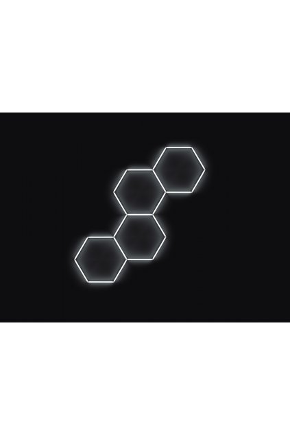 Kompletní LED hexagonové svítidlo bílé 6500 K, rozměr: 4 elementy 166 x 288 cm