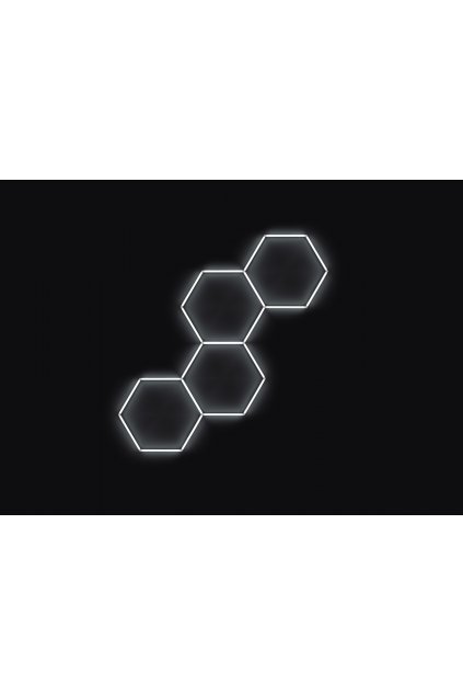 Kompletní LED hexagonové svítidlo bílé 6500 K, rozměr 4 elementy 166 x 288 cm