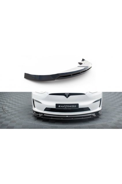 Maxton Design spoiler pod přední nárazník pro Tesla Model X Mk1 Facelift, černý lesklý plast ABS