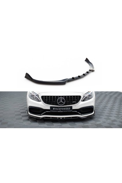 Maxton Design spoiler pod přední nárazník ver.2 pro Mercedes třída C W205/C63 AMG, černý lesklý plast ABS, Sedan/Combi